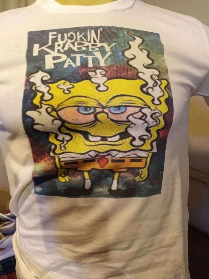 Hilarious Humor Weed Marijuana High Spongebob Crabby Patty Unisex T-shirt, Sweatshirt, Hoodie, Long Sleeve Tee - T-Shirt, Sweatshirt, Hoodie