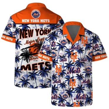 New York Mets Tropic Stars Hawaiian Shirt Unisex T-shirt, Sweatshirt, Hoodie, Long Sleeve Tee - T-Shirt, Sweatshirt, Hoodie