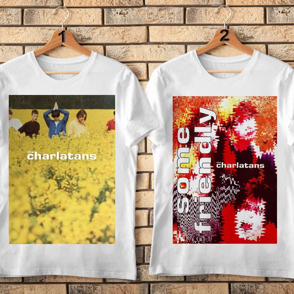 The Charlatans, TShirt. Some Friendly, 1990s indie, Madchester. SLIM FIT. Unisex T-shirt, Sweatshirt, Hoodie, Long Sleeve Tee - T-Shirt, Sweatshirt, Hoodie