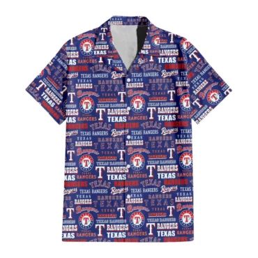 Texas Rangers Logo Frenzy Hawaiian Shirt Unisex T-shirt, Sweatshirt, Hoodie, Long Sleeve Tee - T-Shirt, Sweatshirt, Hoodie