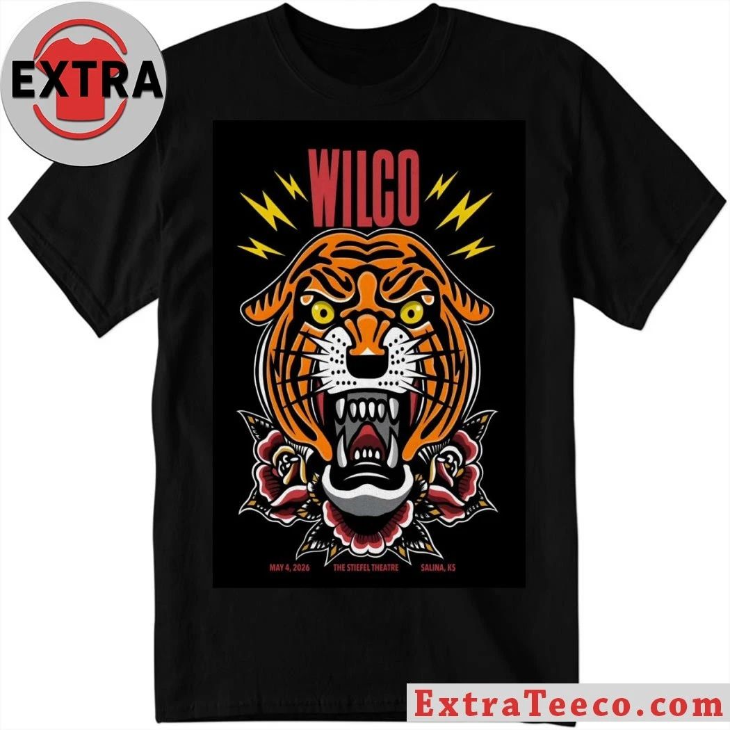 Wilco Salina KS Tour On May 4 2026 Poster Shirt Unisex T-shirt, Sweatshirt, Hoodie, Long Sleeve Tee - T-Shirt, Sweatshirt, Hoodie