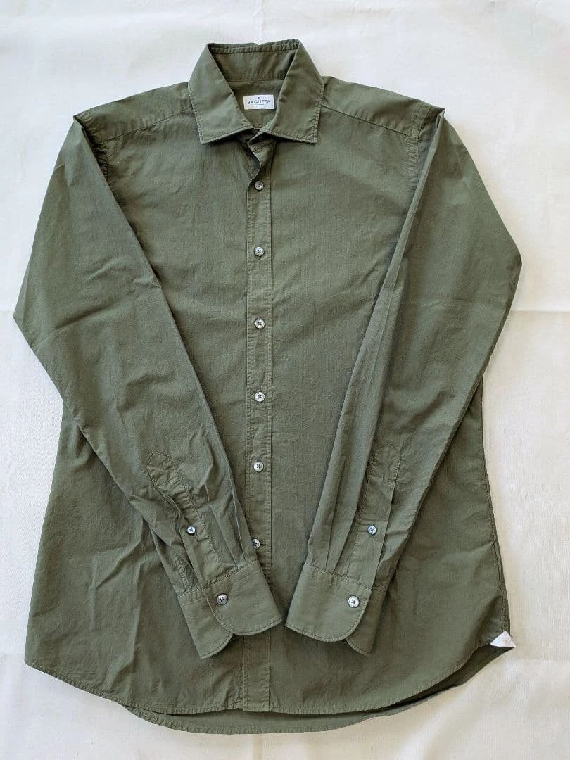 BAGUTTA Olive Long Sleeve Shirt Size L - Stylish Italian Fashion Unisex T-shirt, Sweatshirt, Hoodie, Long Sleeve Tee - T-Shirt, Sweatshirt, Hoodie