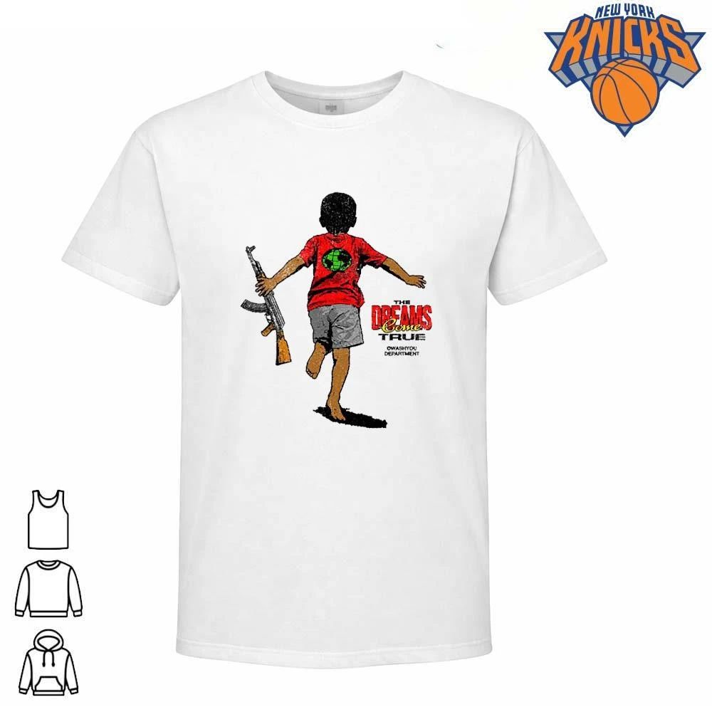 Barefoot Kid Holding AK 47 Dreams Come True Graphic Print Streetwear Tee Shirt Unisex T-shirt, Sweatshirt, Hoodie, Long Sleeve Tee - T-Shirt, Sweatshirt, Hoodie