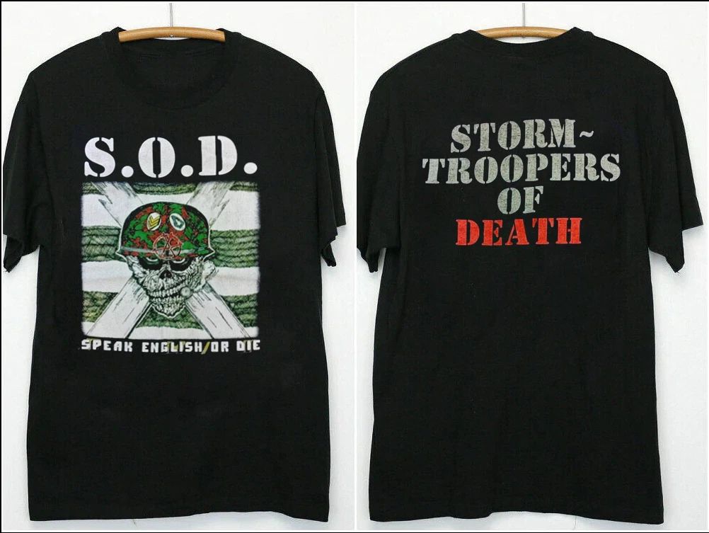 Vtg 1990s S.O.D Speak English or Die Anvil Tour Black All Size Shirt Unisex T-shirt, Sweatshirt, Hoodie, Long Sleeve Tee - T-Shirt, Sweatshirt, Hoodie