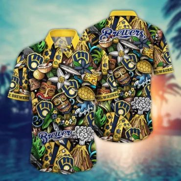 Milwaukee Brewers Island Adventure Hawaiian Shirt Unisex T-shirt, Sweatshirt, Hoodie, Long Sleeve Tee - T-Shirt, Sweatshirt, Hoodie