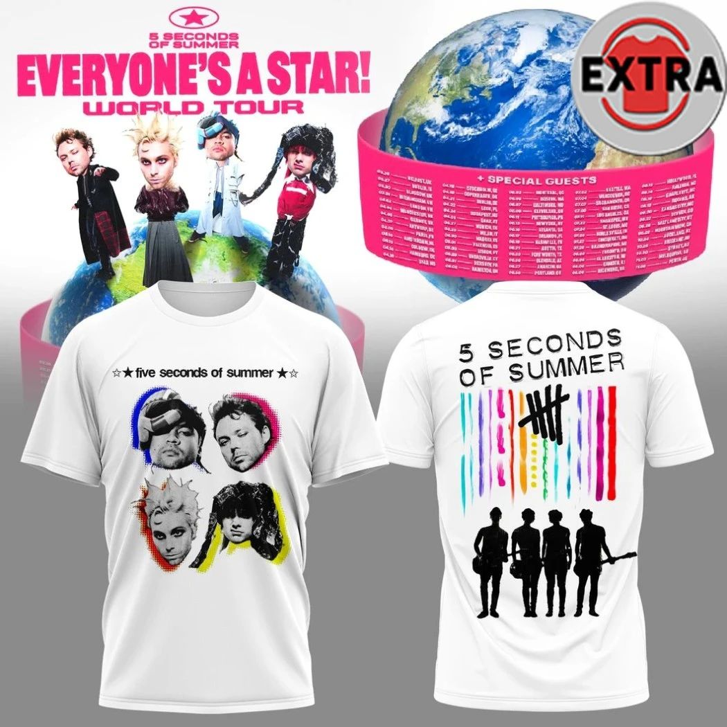 5 Seconds of Summer Everyones a Star Tour 2026 Hoodie T-Shirt  Perfect Gift for Men & Women - T-Shirt, Sweatshirt, Hoodie