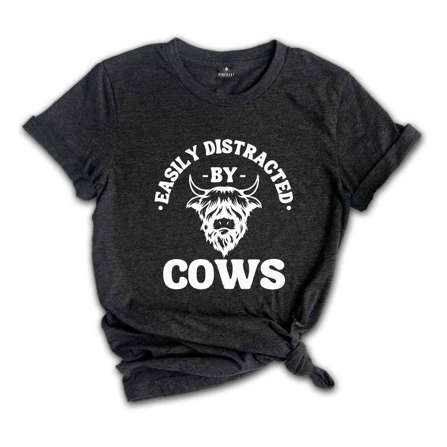 Easily Distracted By Cows T-shirt, Cow T-shirt, Animal Lover T-shirt, Cute Cow T Unisex T-shirt, Sweatshirt, Hoodie, Long Sleeve Tee - T-Shirt, Sweatshirt, Hoodie