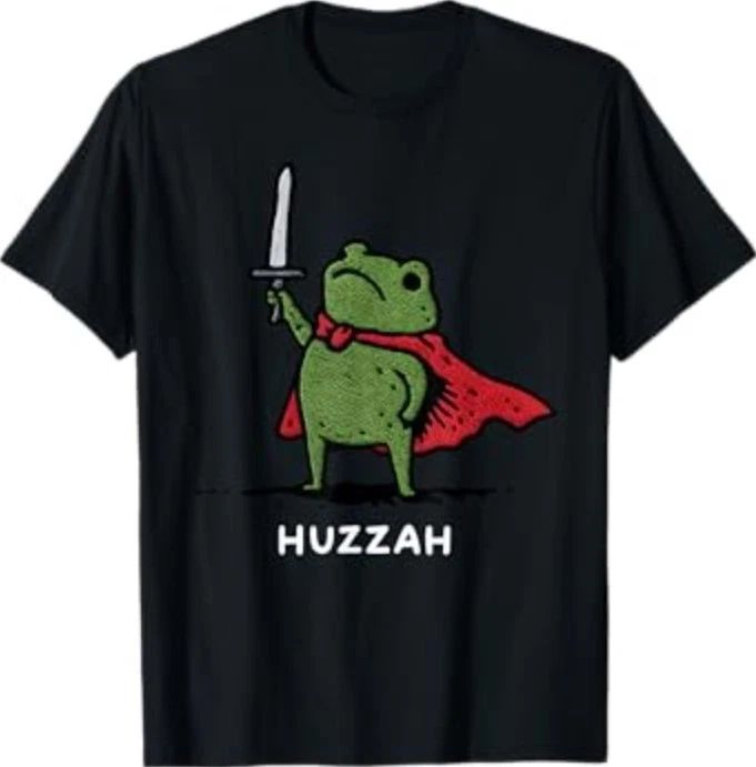 Huzzah Frog Knight Funny Sword Meme Quote T-Shirt Unisex T-shirt, Sweatshirt, Hoodie, Long Sleeve Tee - T-Shirt, Sweatshirt, Hoodie
