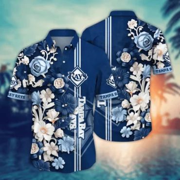Tampa Bay Rays Vintage Floral Hawaiian Shirt Unisex T-shirt, Sweatshirt, Hoodie, Long Sleeve Tee - T-Shirt, Sweatshirt, Hoodie