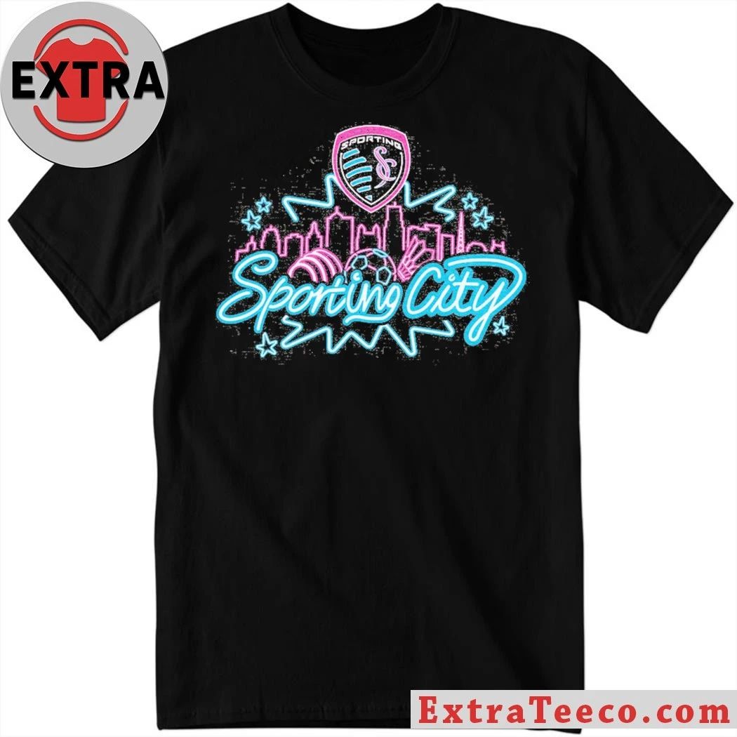 Sporting Kansas City Neon Skyline T-Shirt Unisex T-shirt, Sweatshirt, Hoodie, Long Sleeve Tee - T-Shirt, Sweatshirt, Hoodie