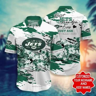 New York Jets Best Grandpa Ever Just Ask Hawaiian Shirt Unisex T-shirt, Sweatshirt, Hoodie, Long Sleeve Tee - T-Shirt, Sweatshirt, Hoodie