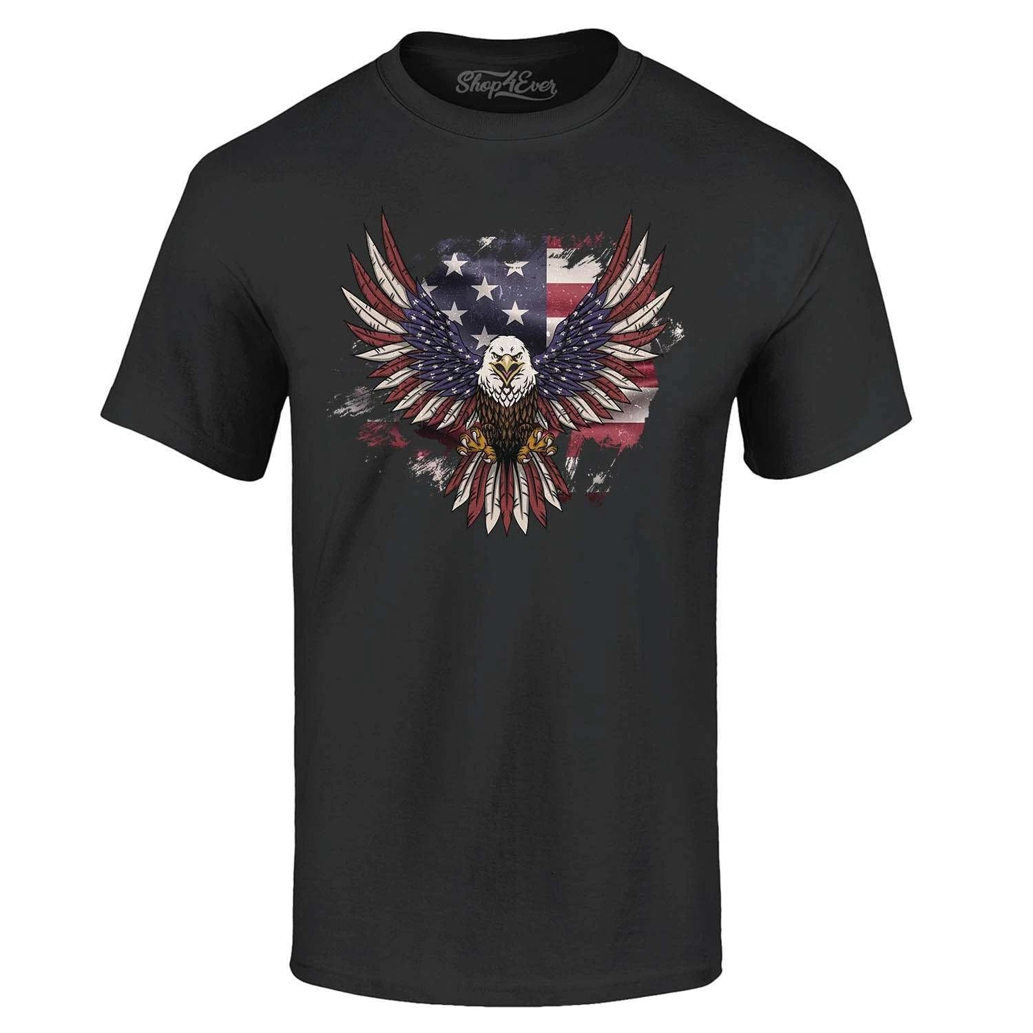 American Bald Eagle USA Flag T-shirt 4th of July Shirts Unisex T-shirt, Sweatshirt, Hoodie, Long Sleeve Tee - T-Shirt, Sweatshirt, Hoodie