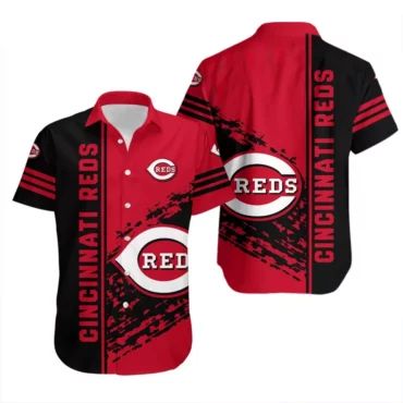 Cincinnati Reds Bold Streak Hawaiian Shirt Unisex T-shirt, Sweatshirt, Hoodie, Long Sleeve Tee - T-Shirt, Sweatshirt, Hoodie
