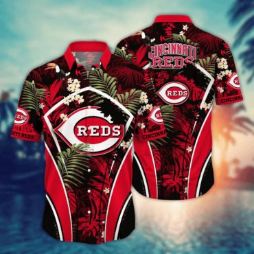 Cincinnati Reds Jungle Tropics Hawaiian Shirt Unisex T-shirt, Sweatshirt, Hoodie, Long Sleeve Tee - T-Shirt, Sweatshirt, Hoodie