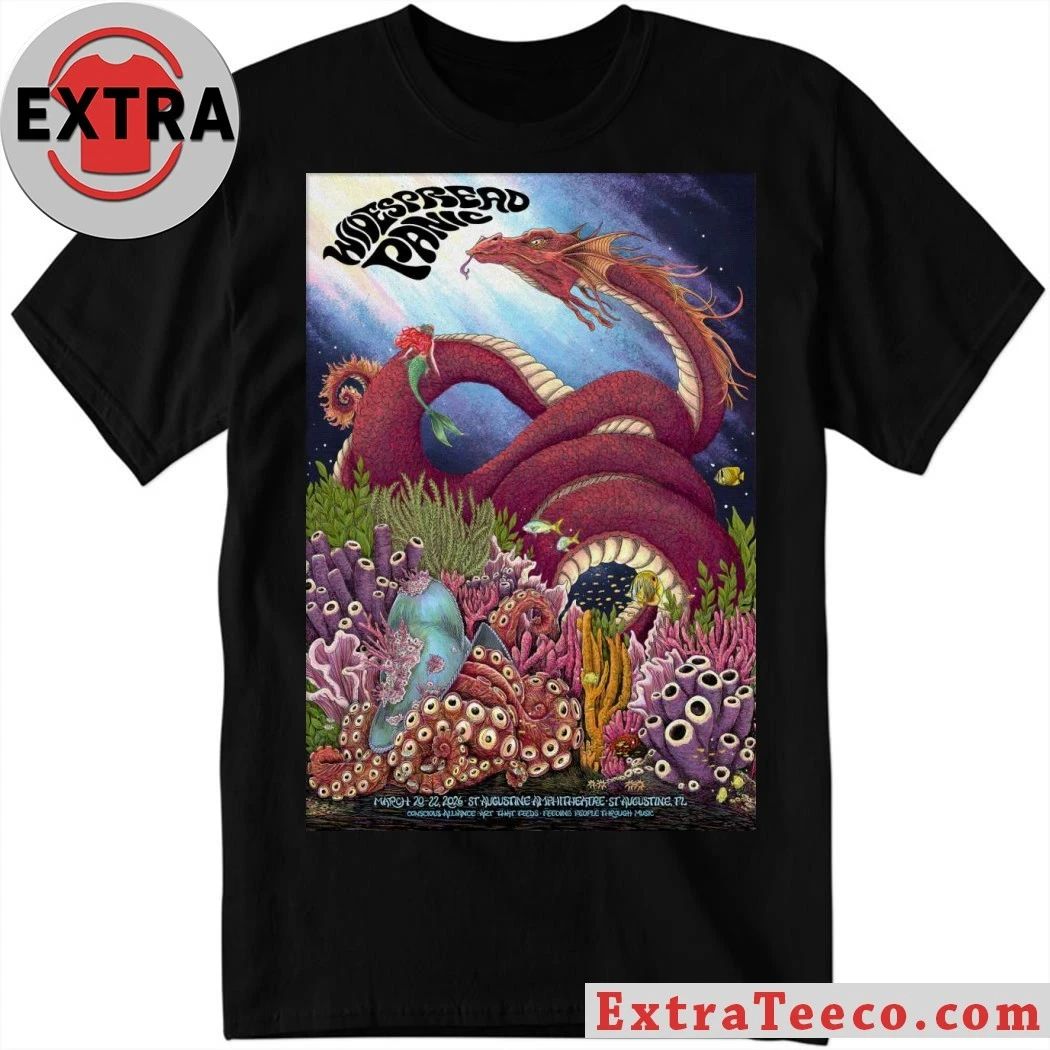 Widespread Panic St. Augustine FL 3 20-3 22 2026 Poster Shirt Unisex T-shirt, Sweatshirt, Hoodie, Long Sleeve Tee - T-Shirt, Sweatshirt, Hoodie