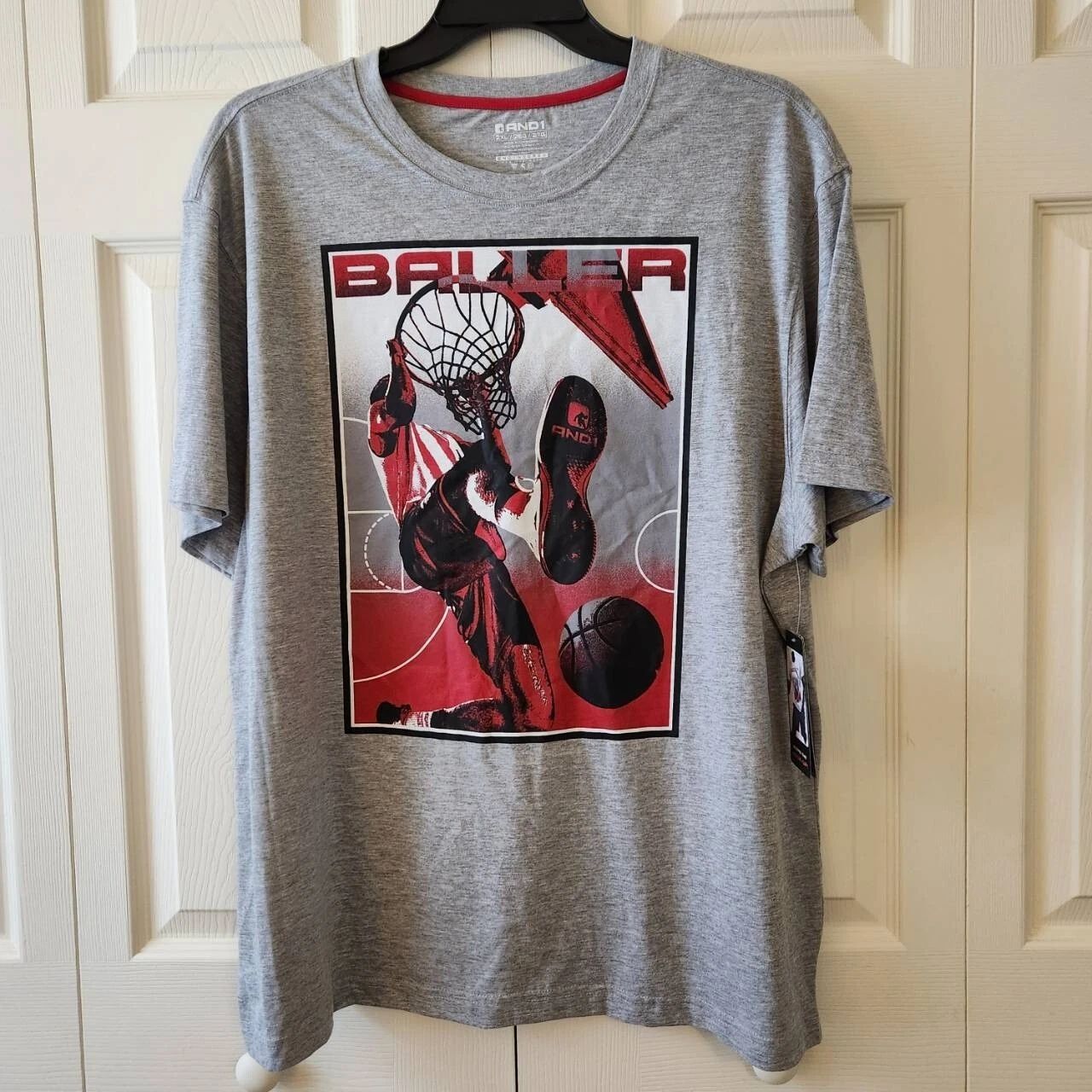 AND1 Men's Graphic Basketball Tee Baller Print Grey Heather 2XL Unisex T-shirt, Sweatshirt, Hoodie, Long Sleeve Tee - T-Shirt, Sweatshirt, Hoodie