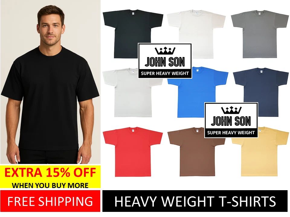 Plain Tall T-shirts Round Neck Super Heavy Weight [L~7XL] Big Size [JOHN SON] Unisex T-shirt, Sweatshirt, Hoodie, Long Sleeve Tee - T-Shirt, Sweatshirt, Hoodie