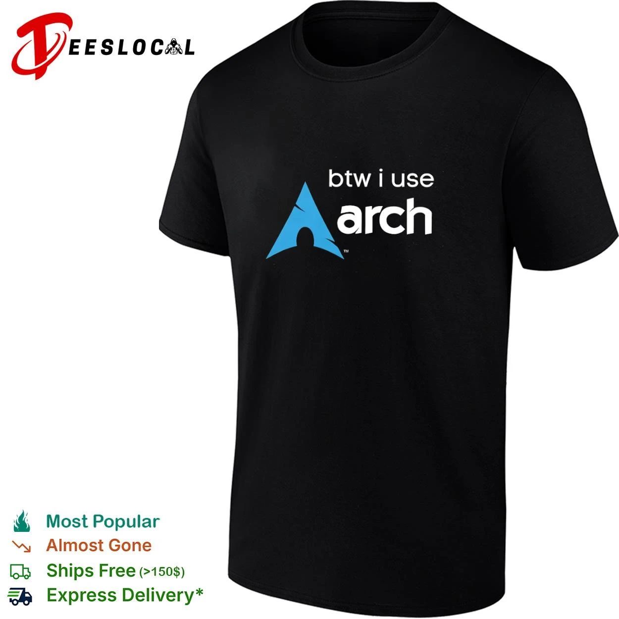 Btw I Use Arch Linux Operating System T-shirt Unisex T-shirt, Sweatshirt, Hoodie, Long Sleeve Tee - T-Shirt, Sweatshirt, Hoodie