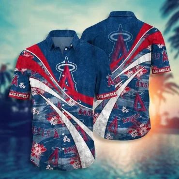 Los Angeles Angels Wave Bloom Hawaiian Shirt Unisex T-shirt, Sweatshirt, Hoodie, Long Sleeve Tee - T-Shirt, Sweatshirt, Hoodie