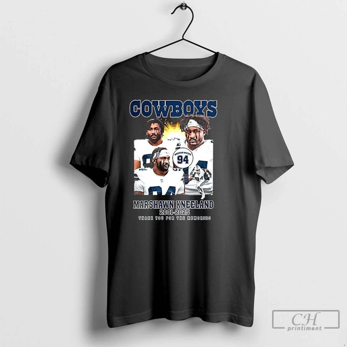 Premium Marshawn Kneeland Dallas Cowboys Number 94 2001 2025 Thank You For The Memories Unisex T-shirt, Sweatshirt, Hoodie, Long Sleeve Tee - T-Shirt, Sweatshirt, Hoodie
