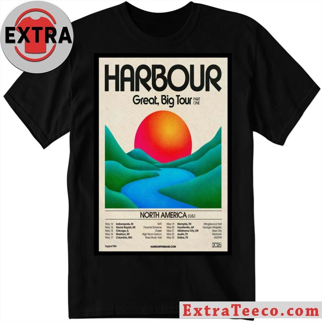 Harbour Band Great Big Tour 2026 Poster Shirt Unisex T-shirt, Sweatshirt, Hoodie, Long Sleeve Tee - T-Shirt, Sweatshirt, Hoodie