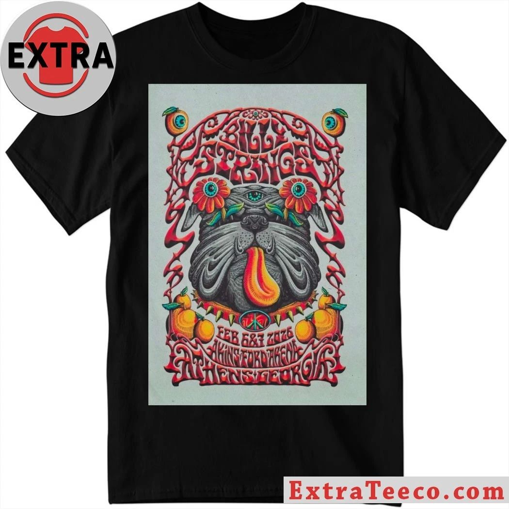 Billy Strings Athens, GA On Feb 6-7, 2026 Event Poster Shirt Unisex T-shirt, Sweatshirt, Hoodie, Long Sleeve Tee - T-Shirt, Sweatshirt, Hoodie