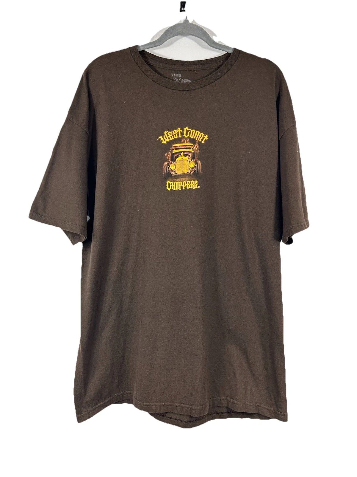 VTG West Coast Choppers Shirt XL Brown Original Outlaw Hot Rod Jesse James Y2K Unisex T-shirt, Sweatshirt, Hoodie, Long Sleeve Tee - T-Shirt, Sweatshirt, Hoodie