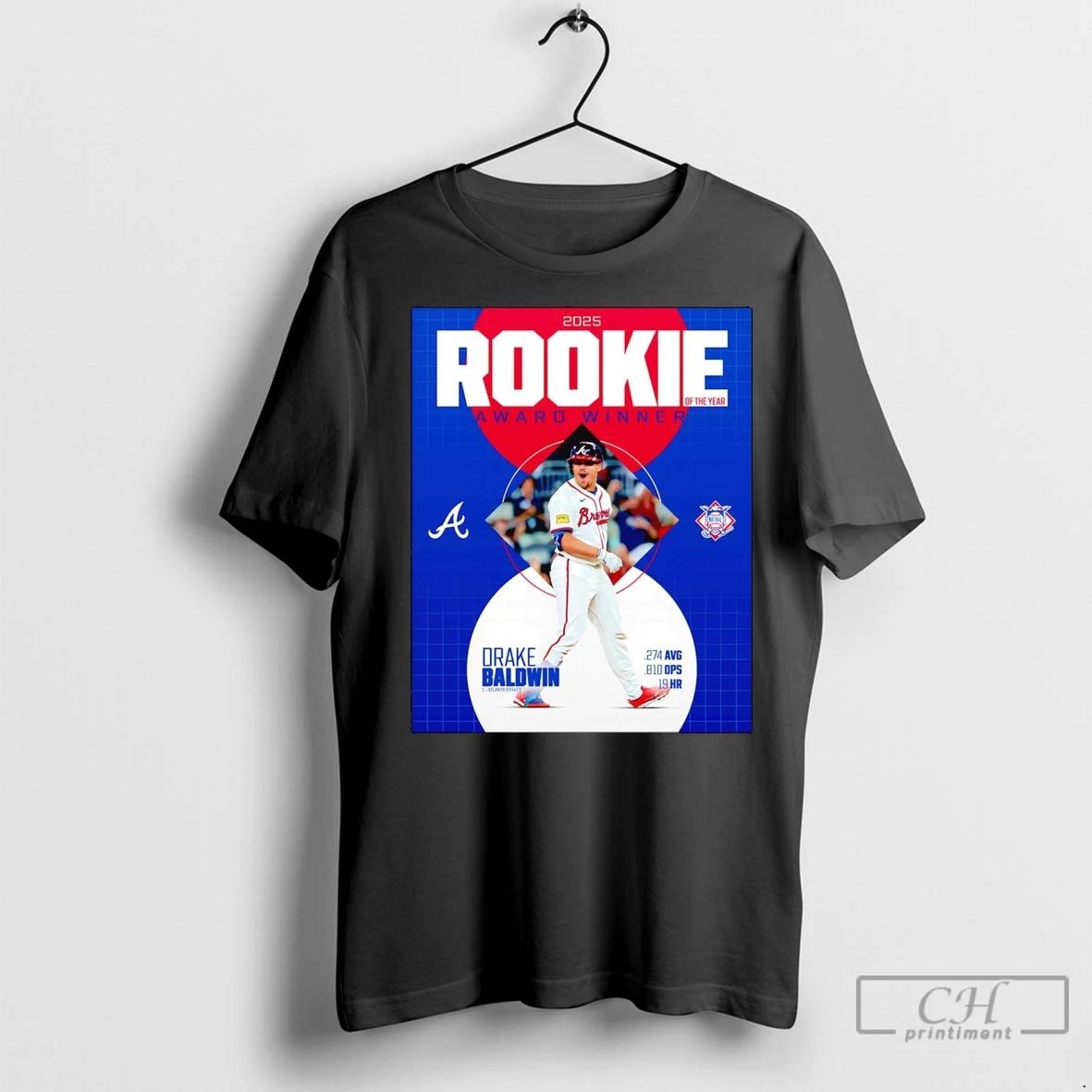 Premium Drake Baldwin 2025 Rookie Of The Year Award Winner Unisex T-shirt, Sweatshirt, Hoodie, Long Sleeve Tee - T-Shirt, Sweatshirt, Hoodie