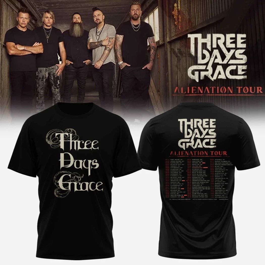 Three Days Grace  Alienation Tour T-Shirt Unisex T-shirt, Sweatshirt, Hoodie, Long Sleeve Tee - T-Shirt, Sweatshirt, Hoodie