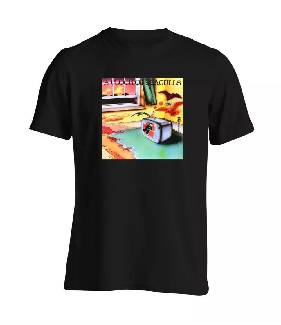 A Flock of Seagulls T Shirt Classic  Album 80's  Pop Band  S,M,L,XL,2XL Black Unisex T-shirt, Sweatshirt, Hoodie, Long Sleeve Tee - T-Shirt, Sweatshirt, Hoodie