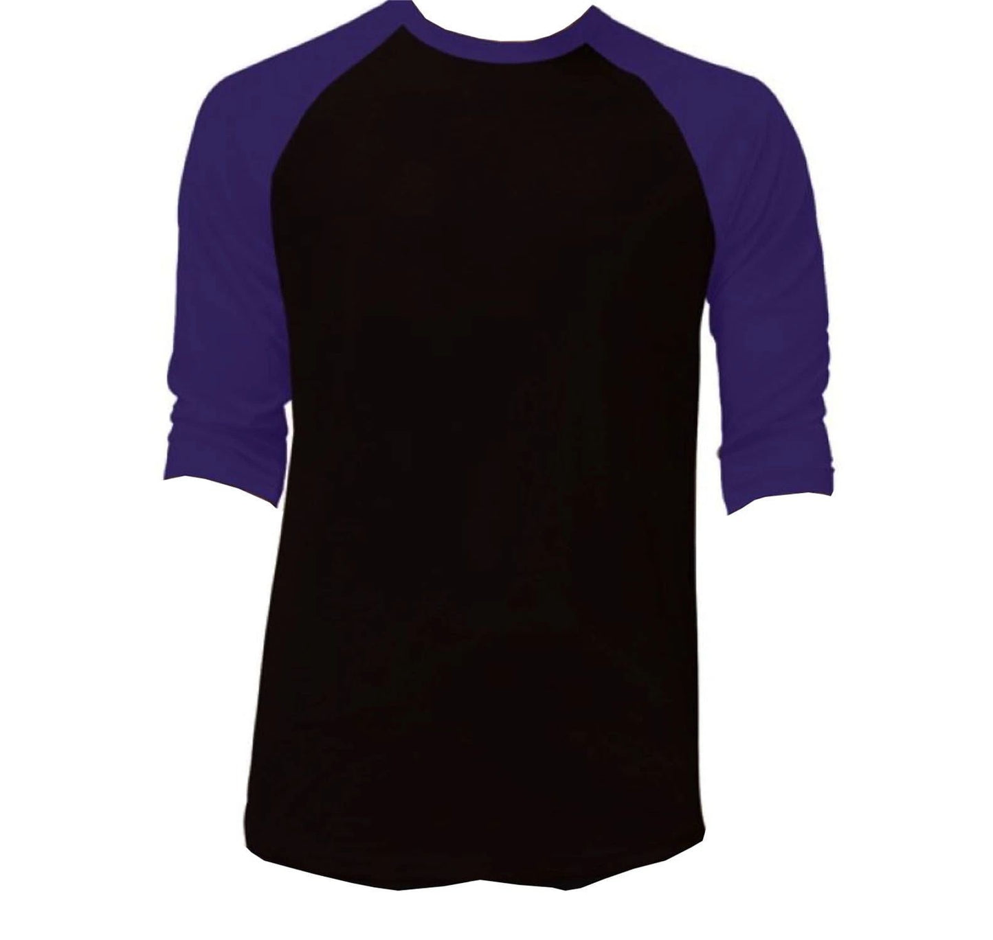 3/4 Sleeve Plain Baseball Raglan T-Shirt Tee Mens Sports Jersey Black Purple XL Unisex T-shirt, Sweatshirt, Hoodie, Long Sleeve Tee - T-Shirt, Sweatshirt, Hoodie