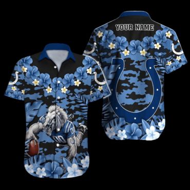 Personalized Indianapolis Colts Tropical Endzone Hawaiian Shirt Unisex T-shirt, Sweatshirt, Hoodie, Long Sleeve Tee - T-Shirt, Sweatshirt, Hoodie