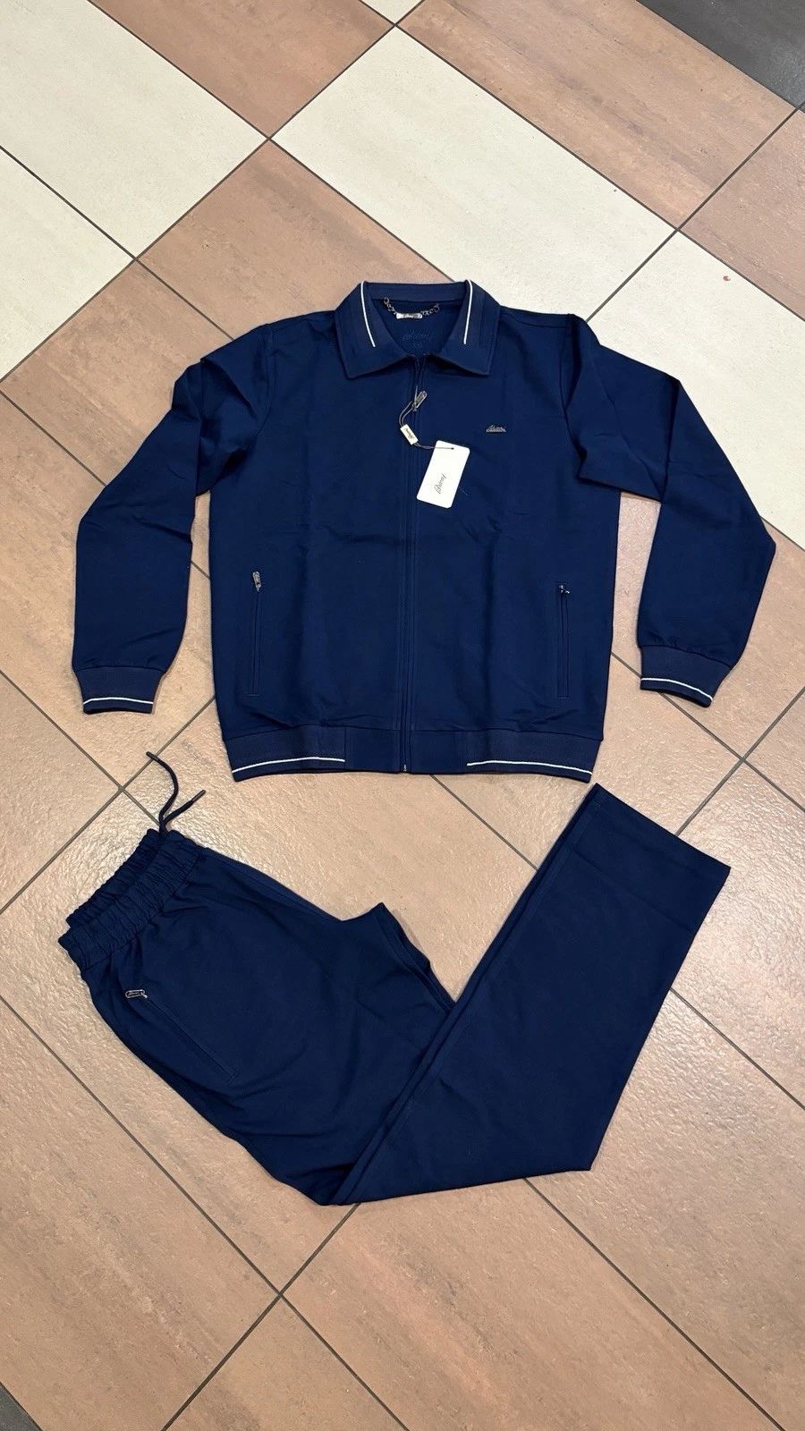 Brioni - Tracksuit  Set color Parlament / Blue  size L/52  - with zipper Unisex T-shirt, Sweatshirt, Hoodie, Long Sleeve Tee - T-Shirt, Sweatshirt, Hoodie