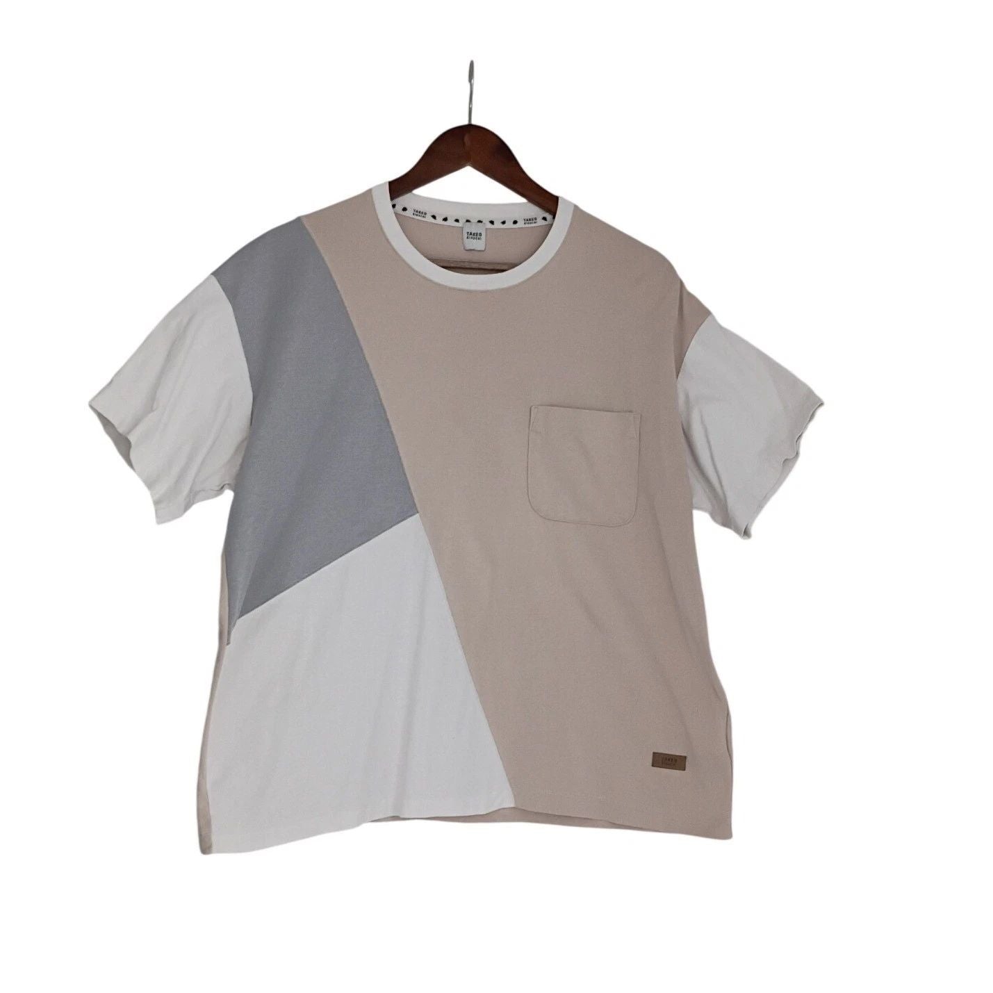 Takeo Kikuchi Japan Colorblock Geometric Pocket Tee Mens L 3 Minimalist Luxury Unisex T-shirt, Sweatshirt, Hoodie, Long Sleeve Tee - T-Shirt, Sweatshirt, Hoodie