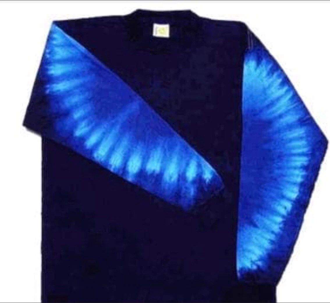 Long Sleeve Blue Tie Dye shirt - sleeves are dyed Blue tie dye shirt - Tie Dye Unisex T-shirt, Sweatshirt, Hoodie, Long Sleeve Tee - T-Shirt, Sweatshirt, Hoodie