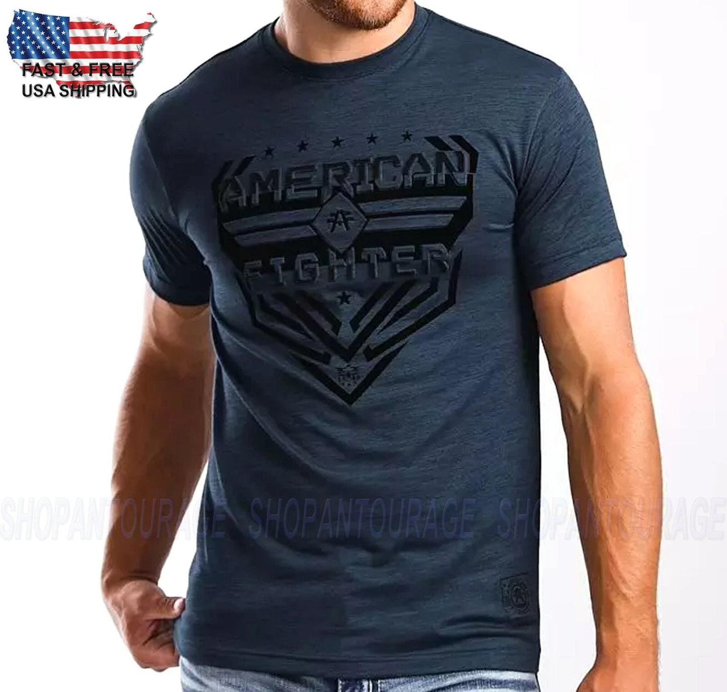 American Fighter Garland Blue FM13116 Short Sleeve Graphic Sport T-shirt for Men Unisex T-shirt, Sweatshirt, Hoodie, Long Sleeve Tee - T-Shirt, Sweatshirt, Hoodie