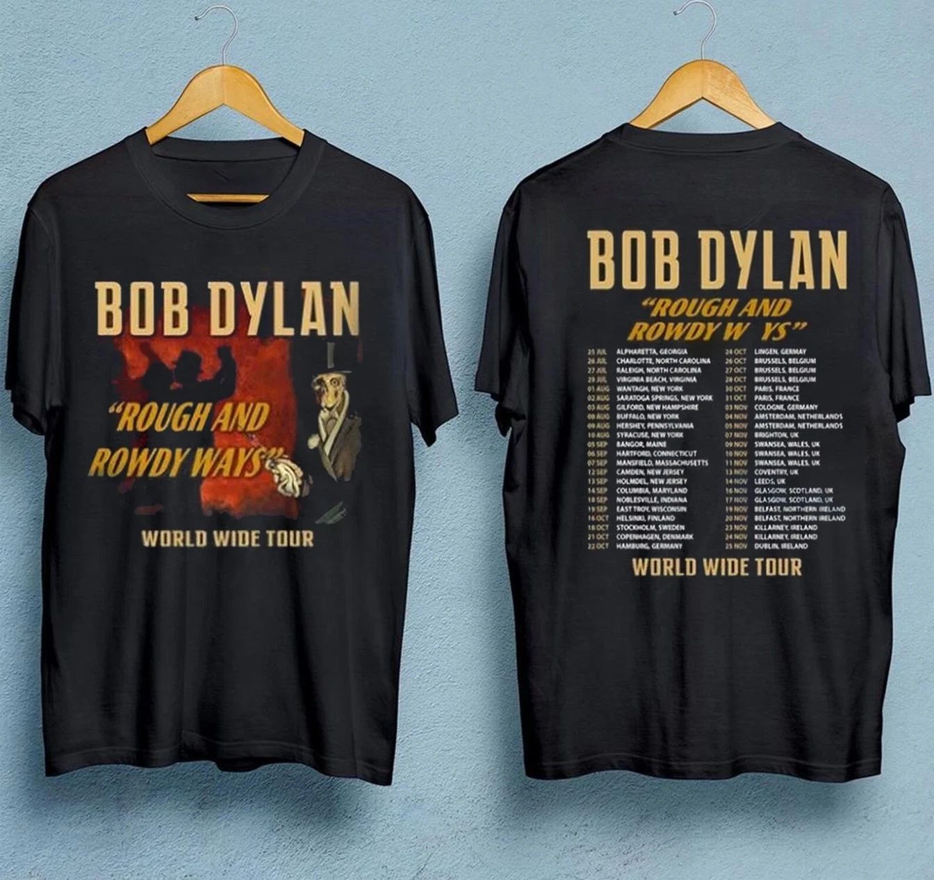 NEW!! Bob Dylan Rough And Rowdy Ways Worldwide Tour 2025 T-shirt Unisex T-shirt, Sweatshirt, Hoodie, Long Sleeve Tee - T-Shirt, Sweatshirt, Hoodie