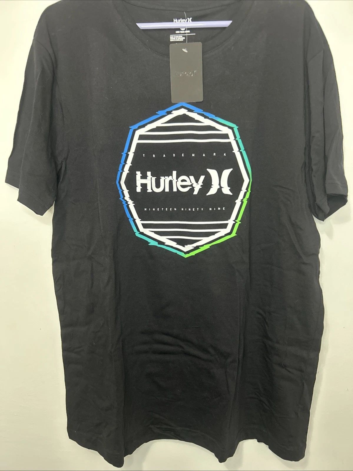 Hurley short sleeve t shirt Mens Large NWT, black/front colored graphic Unisex T-shirt, Sweatshirt, Hoodie, Long Sleeve Tee - T-Shirt, Sweatshirt, Hoodie