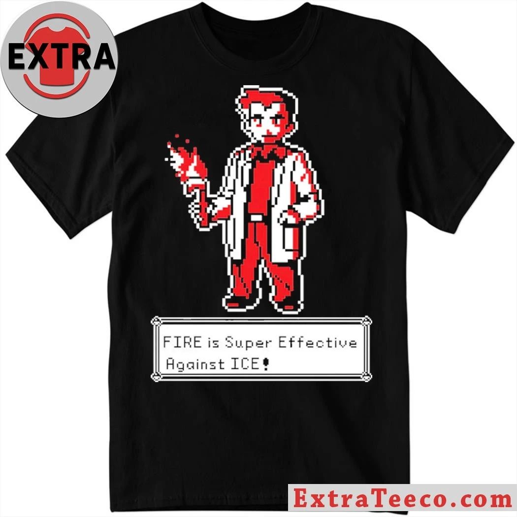 Fire Is Super Effective Against Ice Pixel Art Melcolm Brown Shirt Unisex T-shirt, Sweatshirt, Hoodie, Long Sleeve Tee - T-Shirt, Sweatshirt, Hoodie