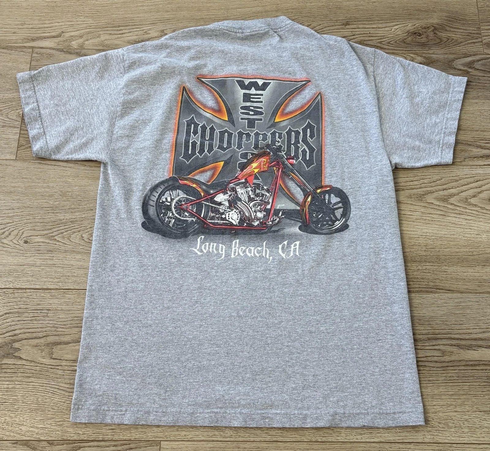 Vintage Jesse Who Mens Large West Coast Choppers Long Beach CA Y2K Gray Unisex T-shirt, Sweatshirt, Hoodie, Long Sleeve Tee - T-Shirt, Sweatshirt, Hoodie