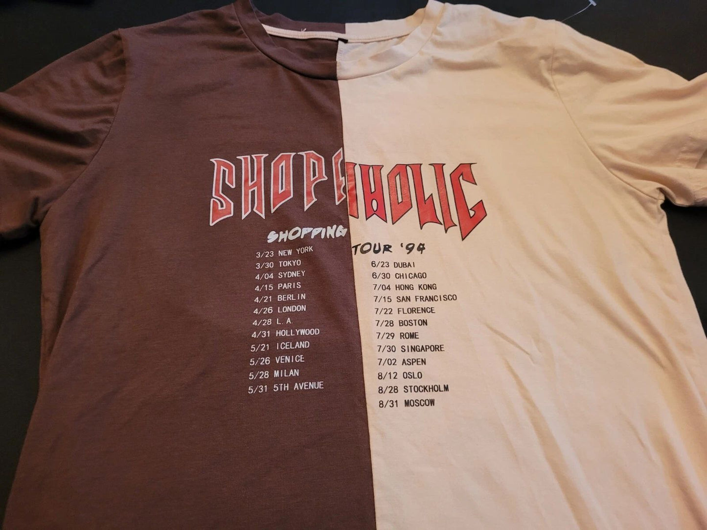 Shopaholic Tour 94 T-Shirt - Brown/Tan - Medium Unisex T-shirt, Sweatshirt, Hoodie, Long Sleeve Tee - T-Shirt, Sweatshirt, Hoodie