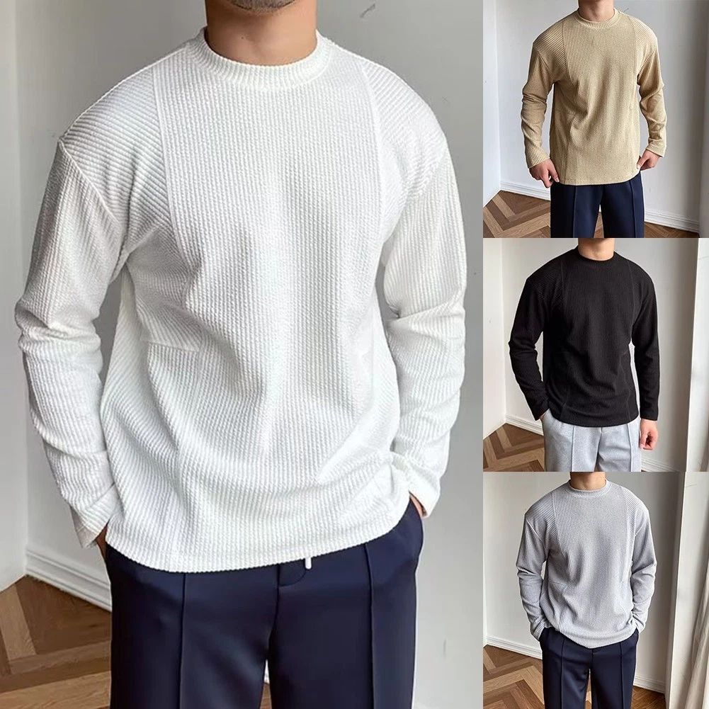 Sophisticated Comfort Stylish Round Neck Men's Waffle Shirt Collection Unisex T-shirt, Sweatshirt, Hoodie, Long Sleeve Tee - T-Shirt, Sweatshirt, Hoodie