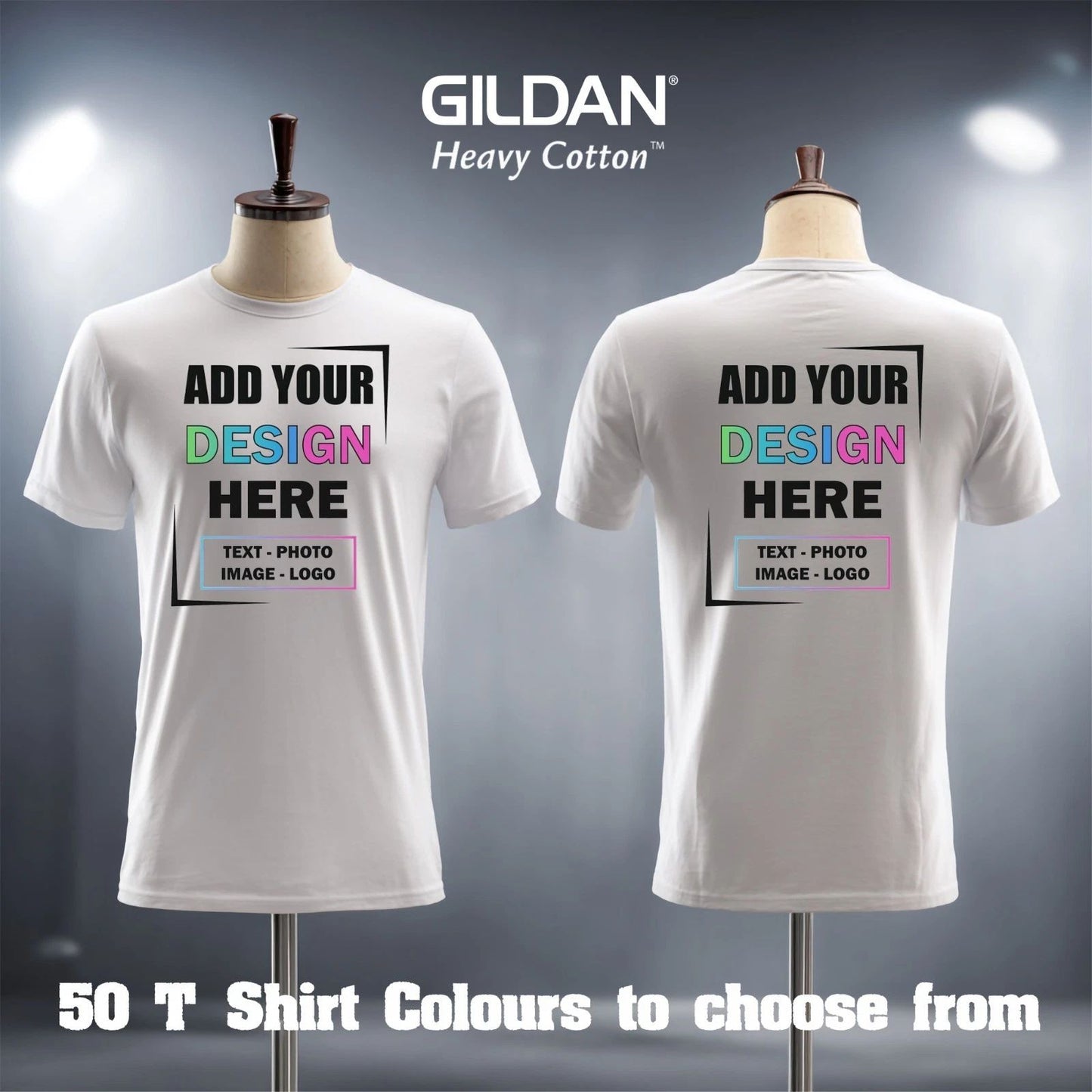 Personalized Gildan Heavy Cotton T-Shirt  Custom Printed Tee Unisex T-shirt, Sweatshirt, Hoodie, Long Sleeve Tee - T-Shirt, Sweatshirt, Hoodie