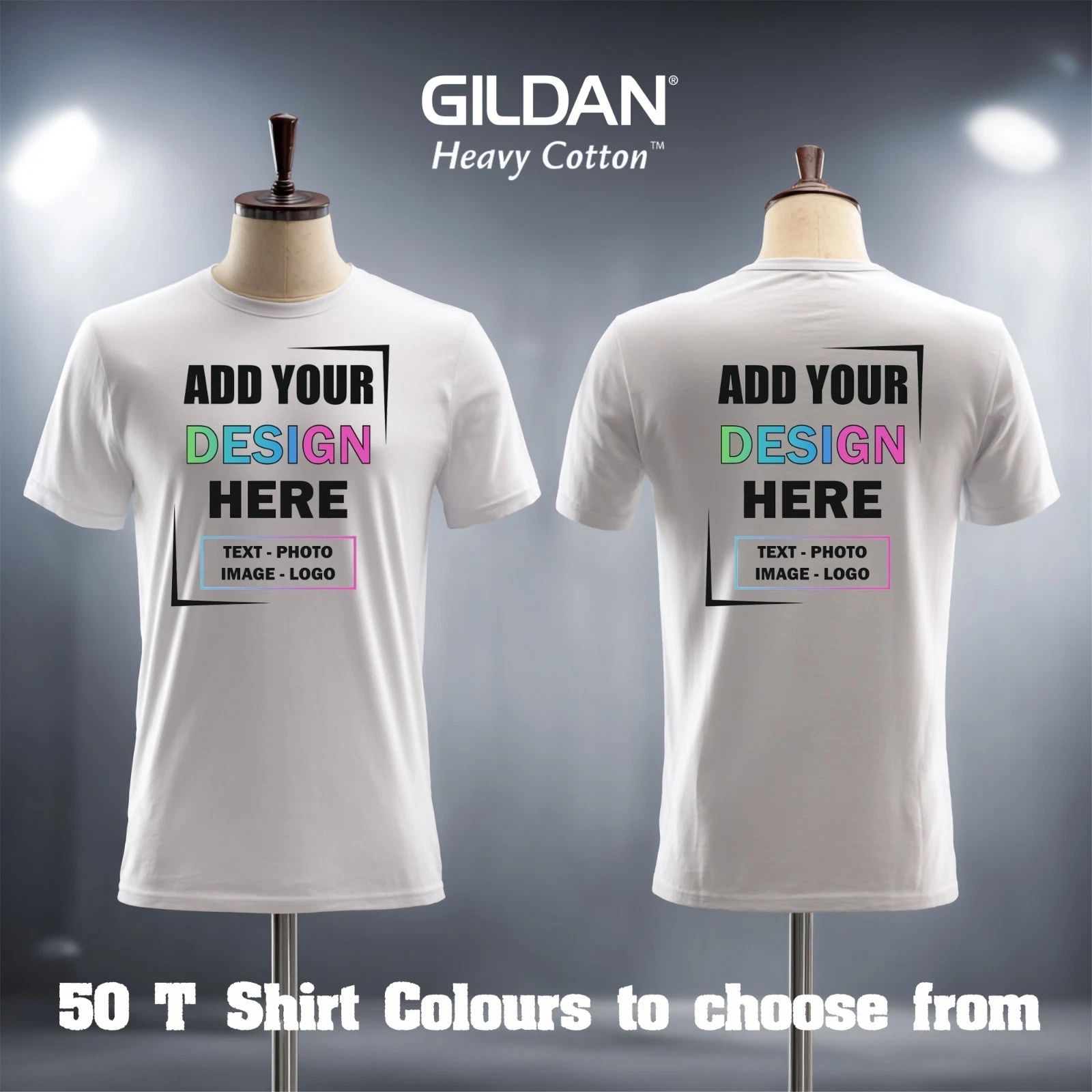 Personalized Gildan Heavy Cotton T-Shirt  Custom Printed Tee Unisex T-shirt, Sweatshirt, Hoodie, Long Sleeve Tee - T-Shirt, Sweatshirt, Hoodie