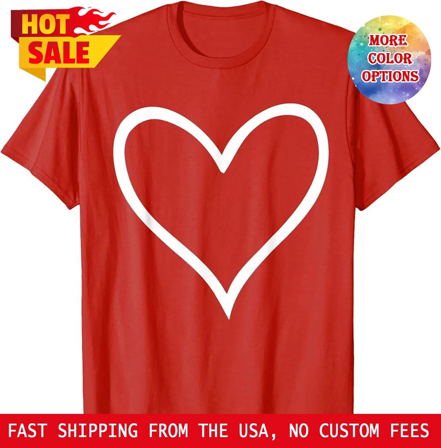 Valentines Day Cute Heart Silhouette Lovers V-Day Unisex T-Shirt Unisex T-shirt, Sweatshirt, Hoodie, Long Sleeve Tee - T-Shirt, Sweatshirt, Hoodie