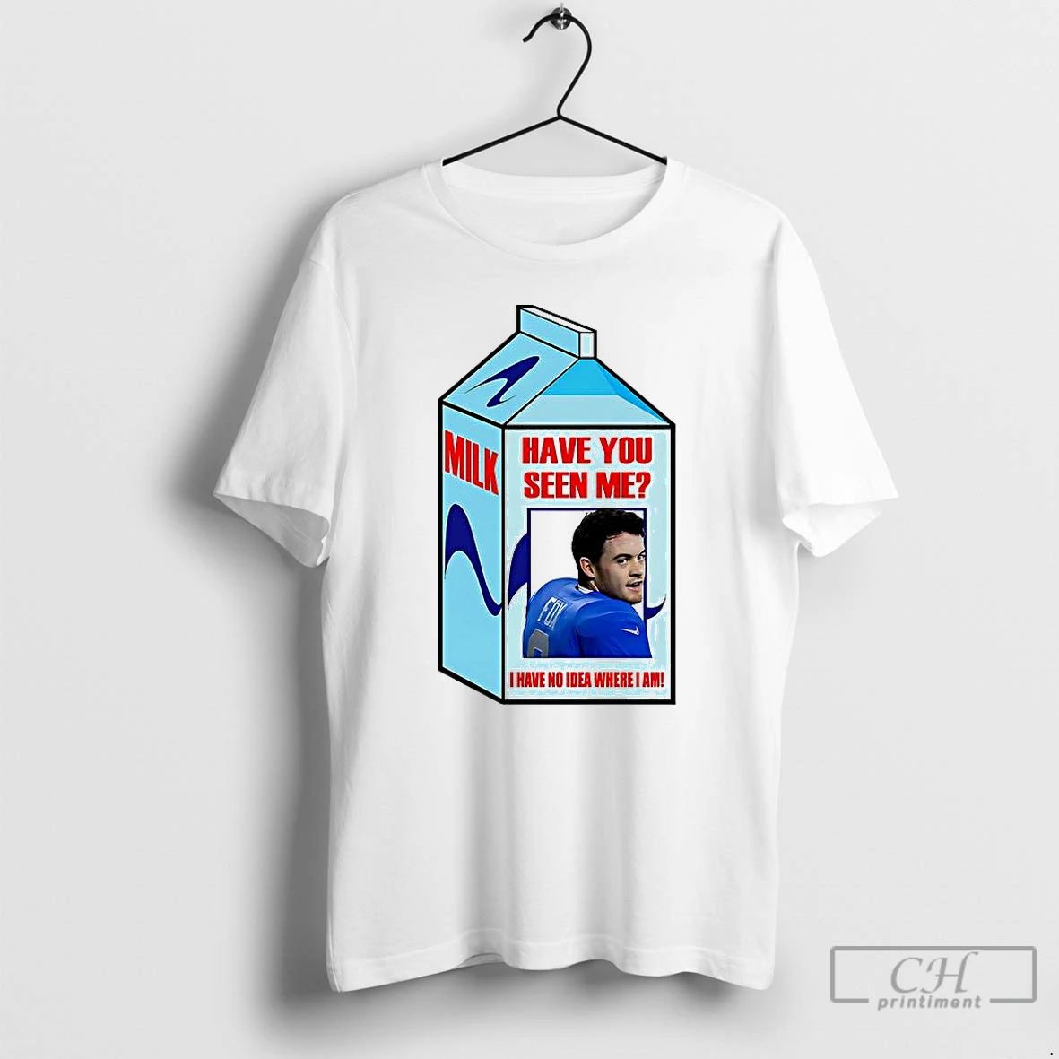 Premium Jack Fox Detroit Lions Football Have You Seen Me I Have No Idea Where Unisex T-shirt, Sweatshirt, Hoodie, Long Sleeve Tee - T-Shirt, Sweatshirt, Hoodie