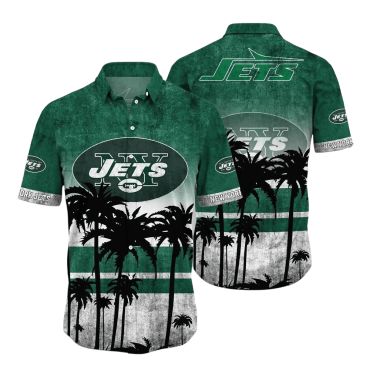 New York Jets Tropical Sunset Hawaiian Shirt Unisex T-shirt, Sweatshirt, Hoodie, Long Sleeve Tee - T-Shirt, Sweatshirt, Hoodie