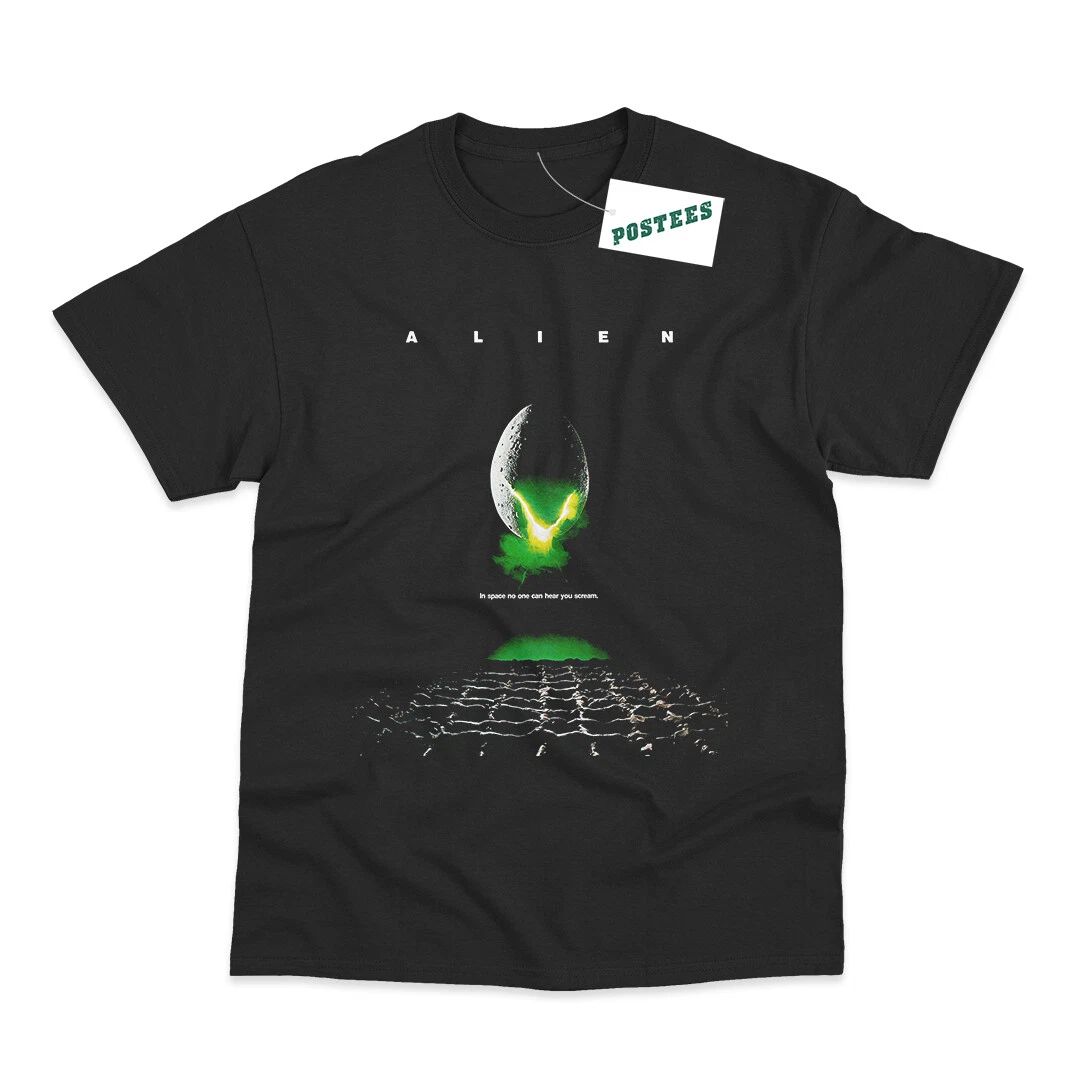 Retro Movie Poster Inspired By Alien DTG Printed T-Shirt Unisex T-shirt, Sweatshirt, Hoodie, Long Sleeve Tee - T-Shirt, Sweatshirt, Hoodie