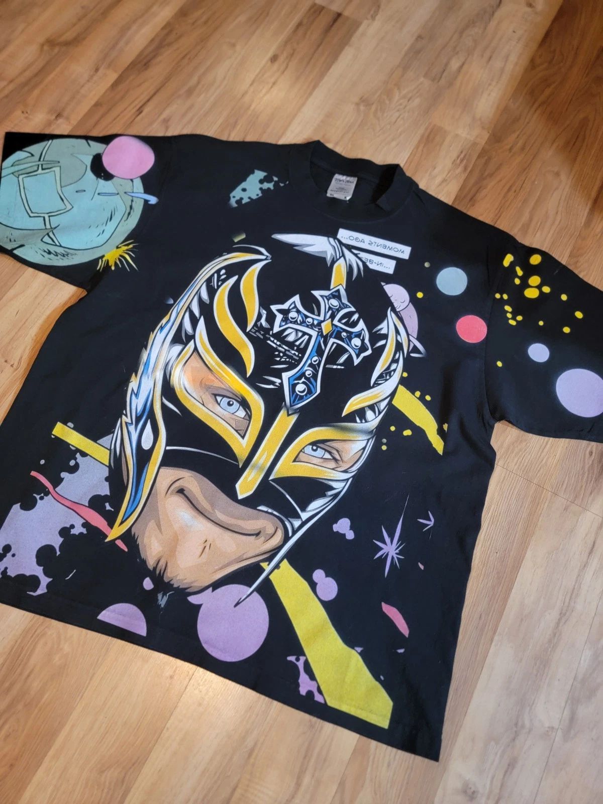 REY MYSTERIO ALL OVER PRINT ON SHAKA HEAVYWEIGHT Unisex T-shirt, Sweatshirt, Hoodie, Long Sleeve Tee - T-Shirt, Sweatshirt, Hoodie