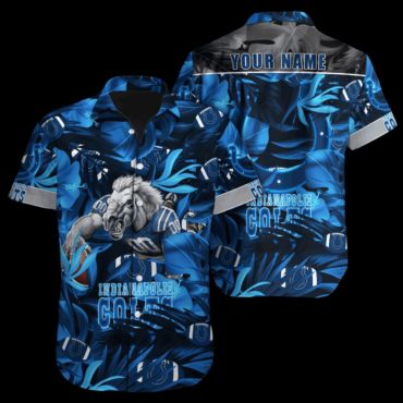 Personalized Indianapolis Colts Blue Wave Floral Hawaiian Shirt Unisex T-shirt, Sweatshirt, Hoodie, Long Sleeve Tee - T-Shirt, Sweatshirt, Hoodie